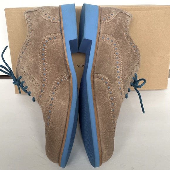COLE HAAN Alisa Oxford Maple Sugar Blue Lace Up Suede Womens Loafers Size 6 NWOT - Picture 4 of 12